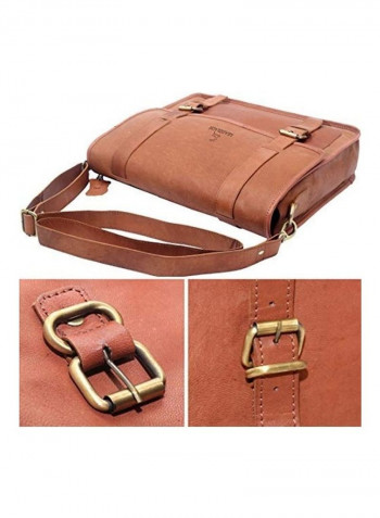 Vintage Pure Handmade Tan With Laptop Bag Brown