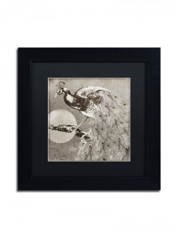 Moon Peacock Wall Art Multicolour 11 x 11inch