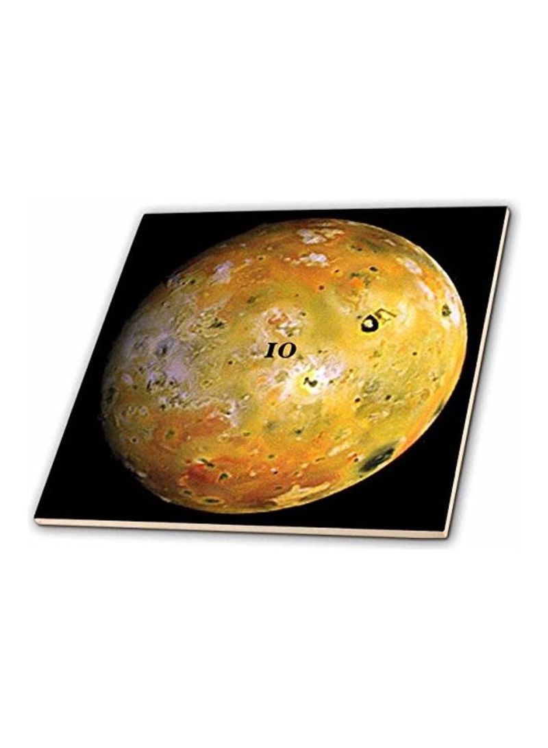 Jupiter Moon Io Glass Tile Yellow/Black 8  x 8inch