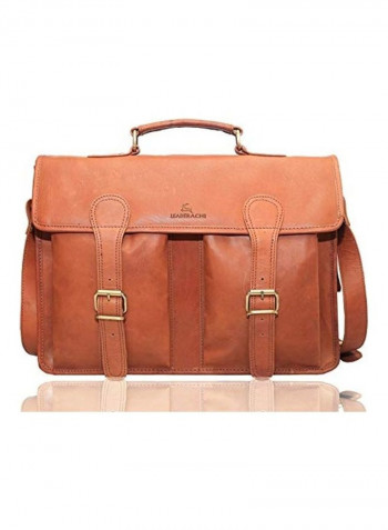 Cross Over Shoulder Office Briefcase Bag Brown