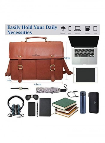 Cross Over Shoulder Office Messenger Bag Brown