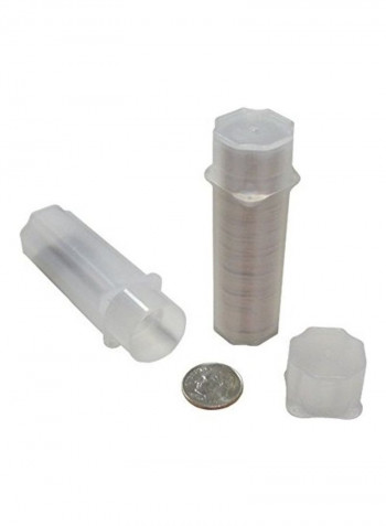 Pack Of 100 Square Top Coin Tubes