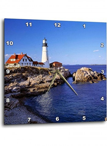 Portland Head Lighthouse Wall Clock Multicolour 13 X 13inch