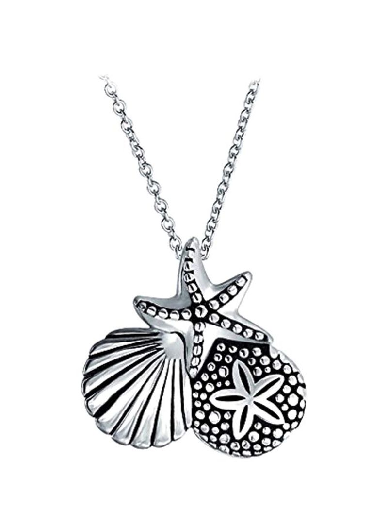 925 Sterling Silver Starfish Charm Pendant Necklace