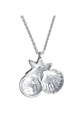 925 Sterling Silver Starfish Charm Pendant Necklace