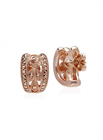 Rose Gold Plated 925 Sterling Silver Flora Stud Earrings