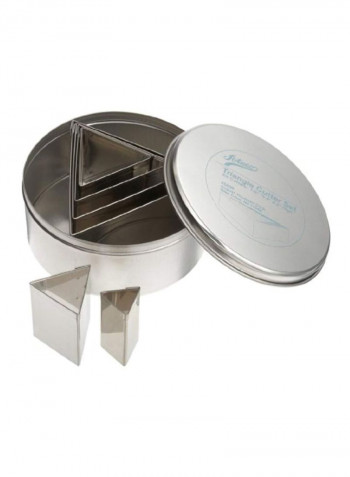 6-Piece Triangle Cutter Set Silver 3.5x3.5x2inch
