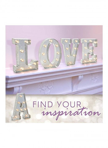 Metal Marquee Letter M Sign Light Silver