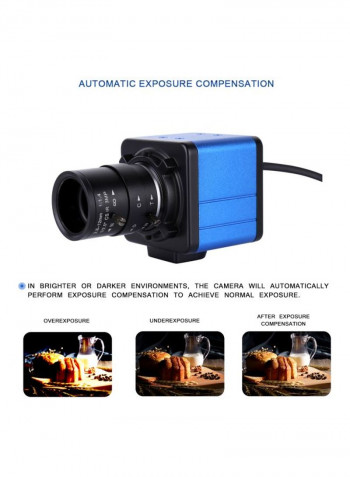 1080P HD Webcam With Microphone And Holder 50x50millimeter Blue/Black