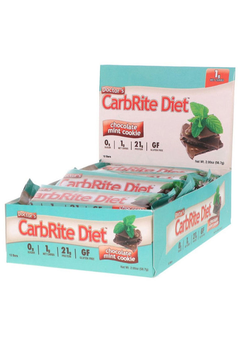 Pack Of 12 Carbrite Diet Chocolate Mint Cookies
