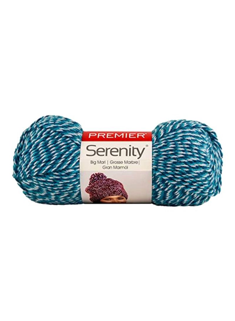 Serenity Acrylic Yarn Aqua/White