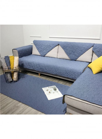 Floral Pattern Dust-Proof Sofa Slipcover Blue 90-180centimeter