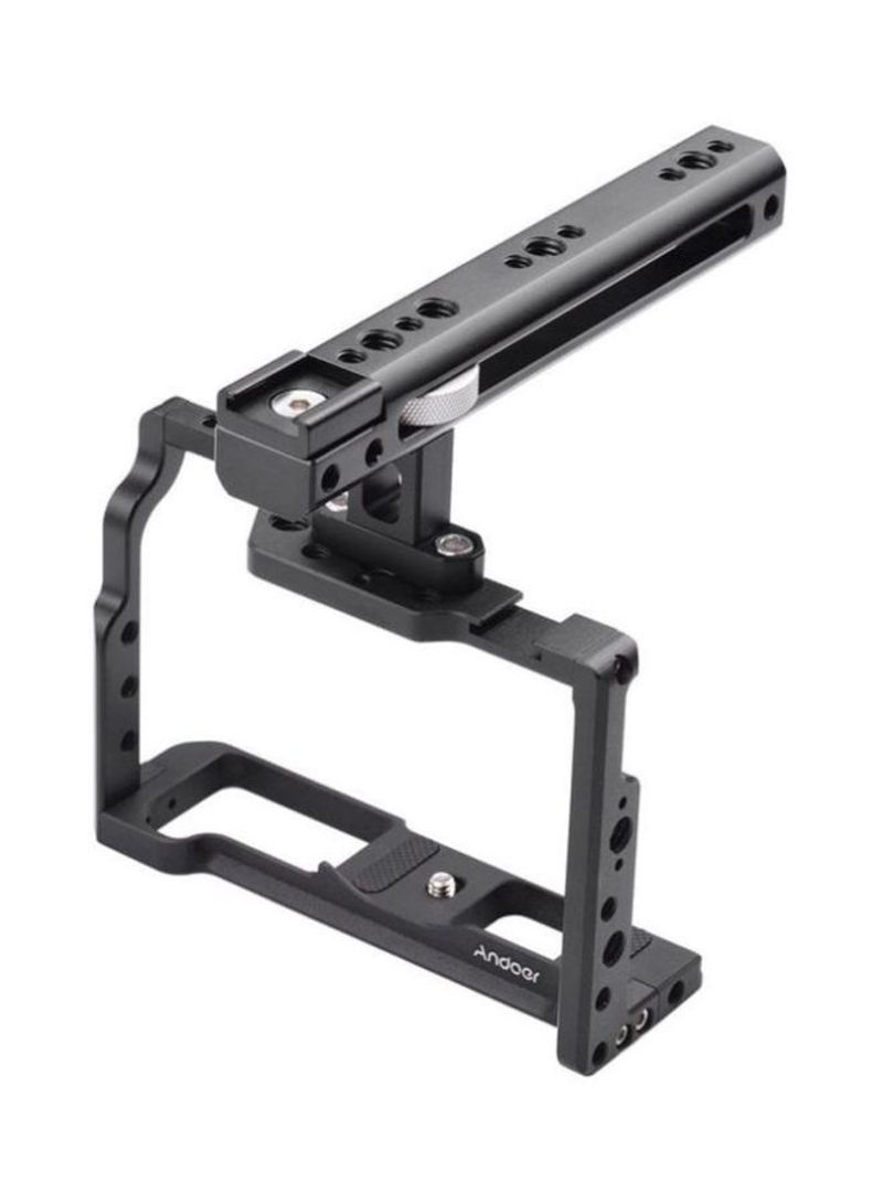 Protective Camera Cage with Metal Top Handle Black