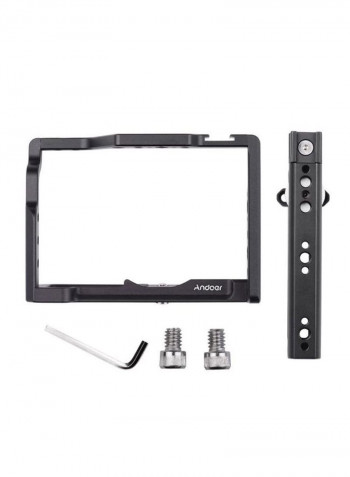 Protective Camera Cage with Metal Top Handle Black