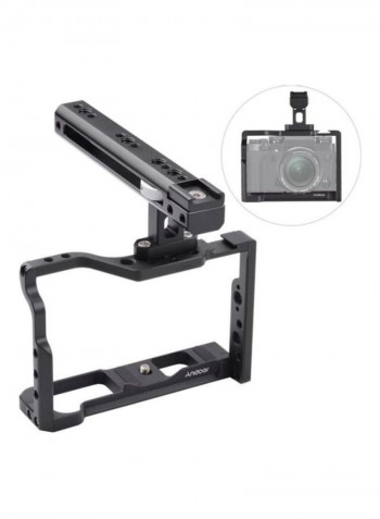 Protective Camera Cage with Metal Top Handle Black