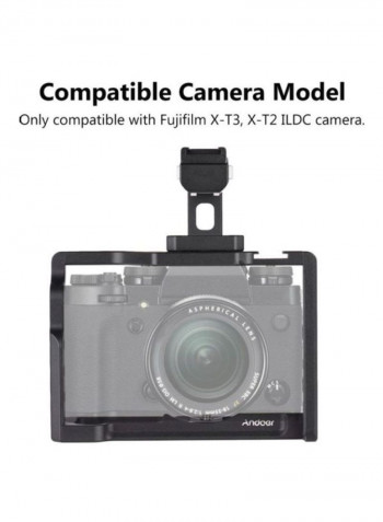 Protective Camera Cage with Metal Top Handle Black