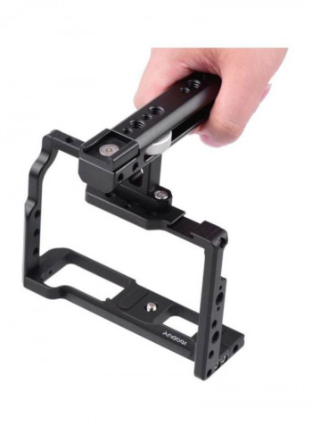 Protective Camera Cage with Metal Top Handle Black
