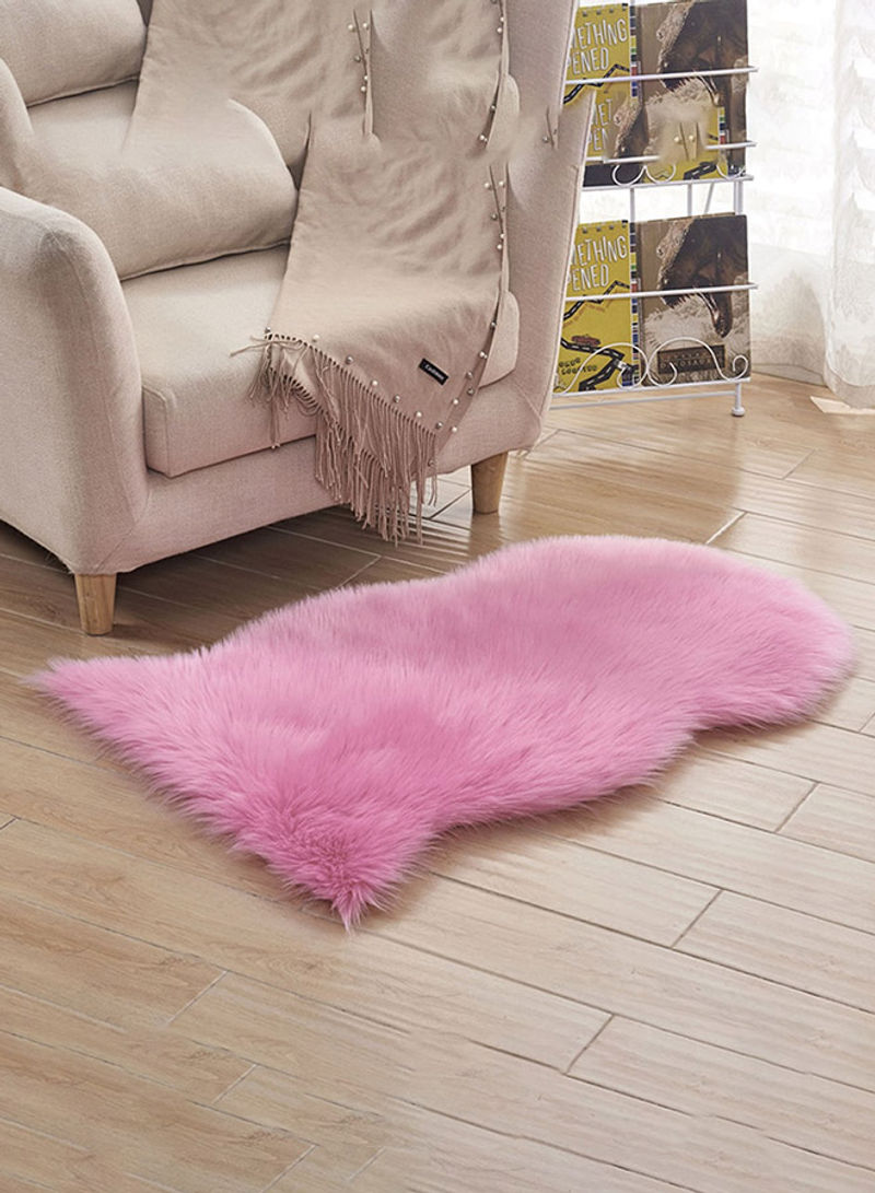 Soft Fluffy Pattern Floor Mat Pink 60 x 90centimeter