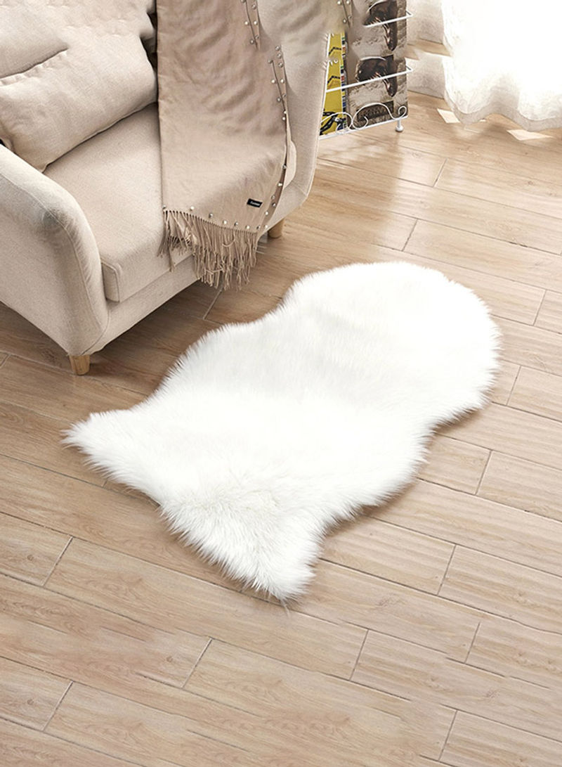Soft Fluffy Pattern Floor Mat White 60 x 90centimeter