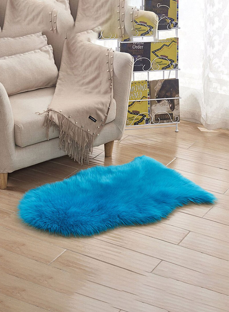 Soft Fluffy Pattern Floor Mat Blue 60 x 90centimeter