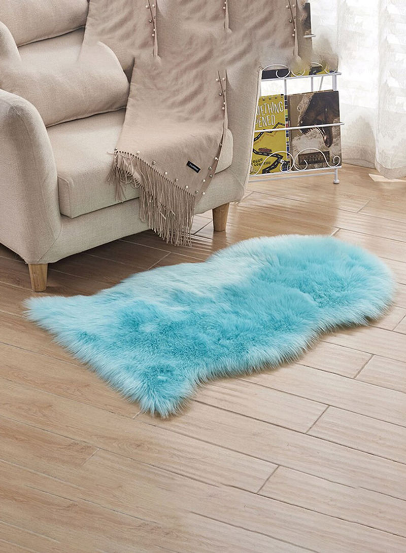 Soft Fluffy Pattern Floor Mat Light Blue 60 x 90centimeter