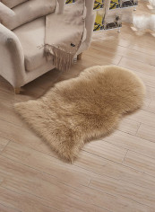 Soft Fluffy Pattern Floor Mat Light Brown 60 x 90centimeter