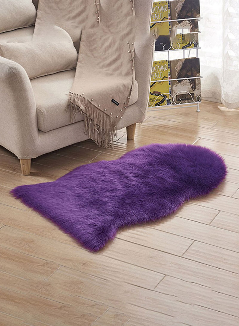 Soft Fluffy Pattern Floor Mat Purple 60 x 90centimeter