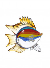 Tropical Featured Fish Sculpture Clear/Red/Blue 24x9x18centimeter