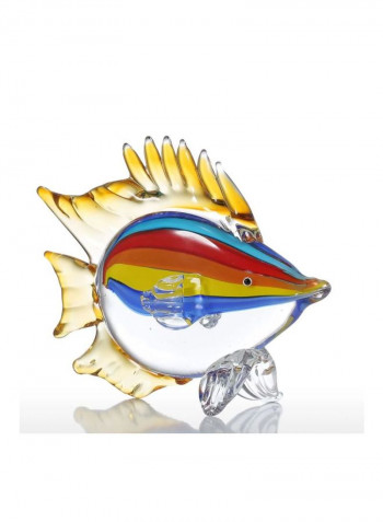 Tropical Featured Fish Sculpture Clear/Red/Blue 24x9x18centimeter