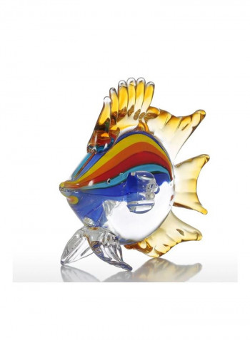 Tropical Featured Fish Sculpture Clear/Red/Blue 24x9x18centimeter