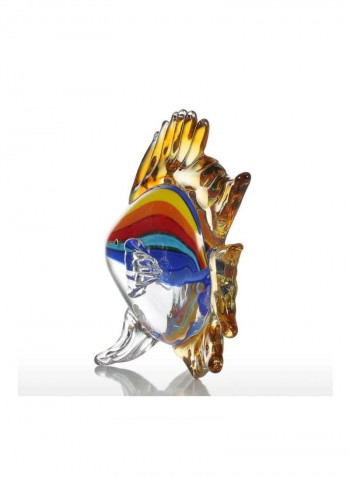 Tropical Featured Fish Sculpture Clear/Red/Blue 24x9x18centimeter