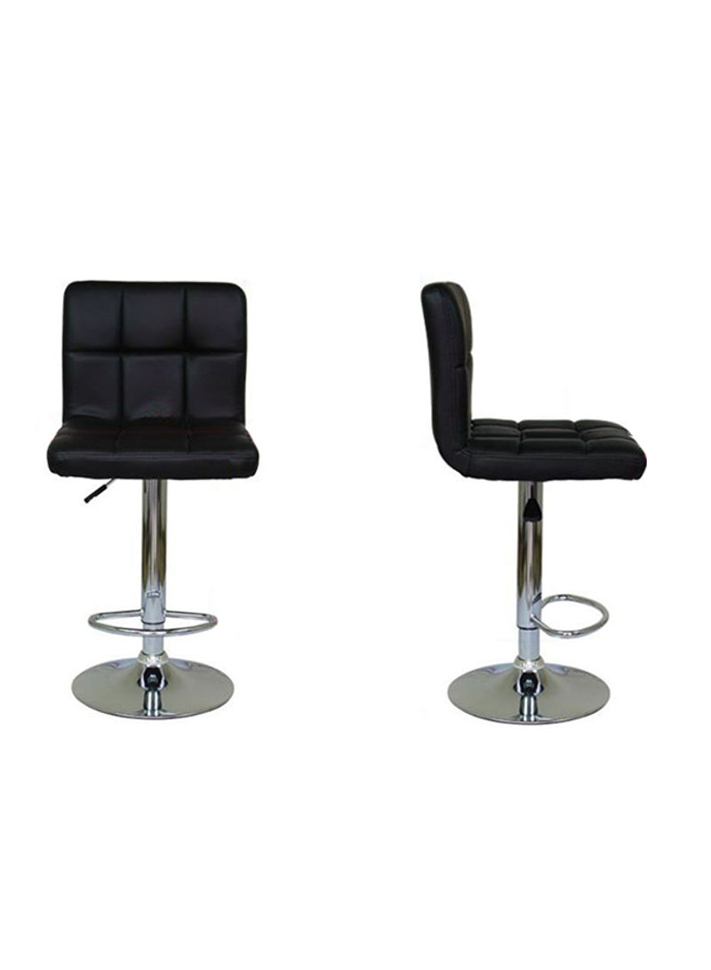 2-Piece Adjustable Bar Chair Set Black/Silver