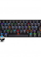 لوحة مفاتيح ميكانيكية CK62 بوضع مزدوج وإضاءة متعددة الألوان RGB مكونة من 61 مفتاحاً بمفاتيح OUTEMU  زرقاء باللغة الإنجليزية أسود