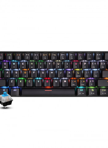 لوحة مفاتيح ميكانيكية CK62 بوضع مزدوج وإضاءة متعددة الألوان RGB مكونة من 61 مفتاحاً بمفاتيح OUTEMU  زرقاء باللغة الإنجليزية أسود
