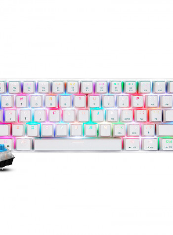 لوحة مفاتيح ميكانيكية CK62 بوضع مزدوج وإضاءة متعددة الألوان RGB مكونة من 61 مفتاحاً بمفاتيح OUTEMU  زرقاء باللغة الإنجليزية أبيض