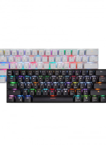 لوحة مفاتيح ميكانيكية CK62 بوضع مزدوج وإضاءة متعددة الألوان RGB مكونة من 61 مفتاحاً بمفاتيح OUTEMU  زرقاء باللغة الإنجليزية أبيض