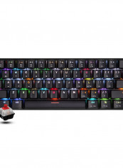 لوحة مفاتيح ميكانيكية CK62 بوضع مزدوج وإضاءة متعددة الألوان RGB مكونة من 61 مفتاحاً بمفاتيح OUTEMU  حمراء باللغة الإنجليزية أسود