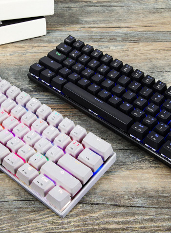 لوحة مفاتيح ميكانيكية CK62 بوضع مزدوج وإضاءة متعددة الألوان RGB مكونة من 61 مفتاحاً بمفاتيح OUTEMU  حمراء باللغة الإنجليزية أسود