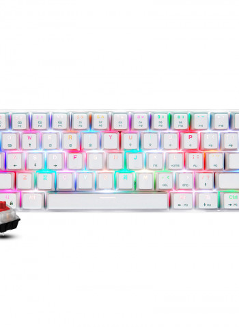 لوحة مفاتيح ميكانيكية CK62 بوضع مزدوج وإضاءة متعددة الألوان RGB مكونة من 61 مفتاحاً بمفاتيح OUTEMU  حمراء باللغة الإنجليزية أبيض