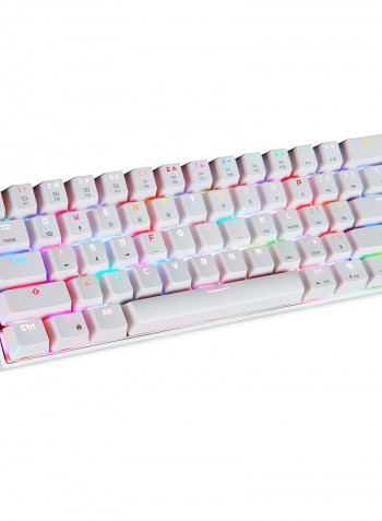 لوحة مفاتيح ميكانيكية CK62 بوضع مزدوج وإضاءة متعددة الألوان RGB مكونة من 61 مفتاحاً بمفاتيح OUTEMU  حمراء باللغة الإنجليزية أبيض