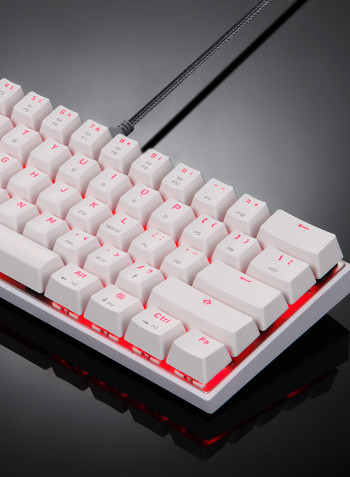 لوحة مفاتيح ميكانيكية CK62 بوضع مزدوج وإضاءة متعددة الألوان RGB مكونة من 61 مفتاحاً بمفاتيح OUTEMU  حمراء باللغة الإنجليزية أبيض