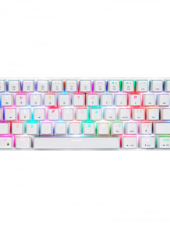 لوحة مفاتيح ميكانيكية CK62 بوضع مزدوج وإضاءة متعددة الألوان RGB مكونة من 61 مفتاحاً بمفاتيح OUTEMU  حمراء باللغة الإنجليزية أبيض
