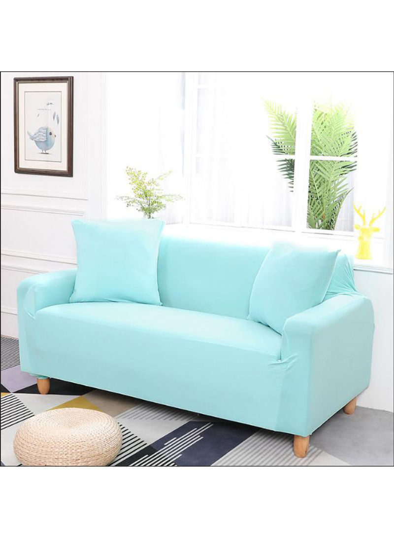 Stretch-Fit Sofa Couch Slipcover Light Blue