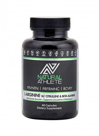 L Arginine And Citrulline Nitric Oxide Workout Dietary Supplement - 60 Capsules