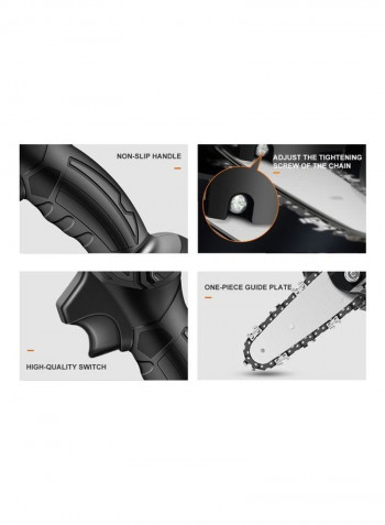 Mini Electric Portable Chainsaw Wood Cutter Black/Silver
