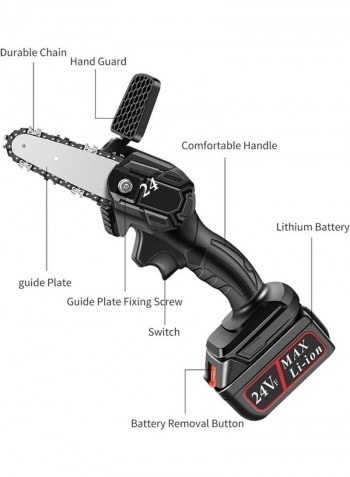 Mini Electric Portable Chainsaw Wood Cutter Black/Silver