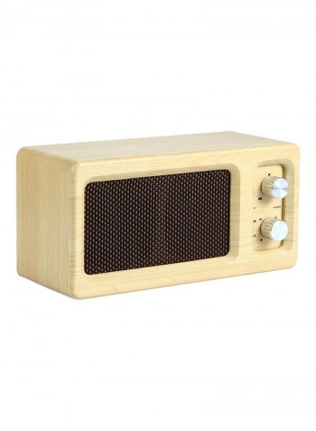 Portable Subwoofer Wooden Bluetooth 4.2 Speaker HPEDA00998501A Beige
