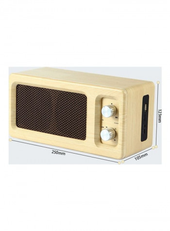 Portable Subwoofer Wooden Bluetooth 4.2 Speaker HPEDA00998501A Beige