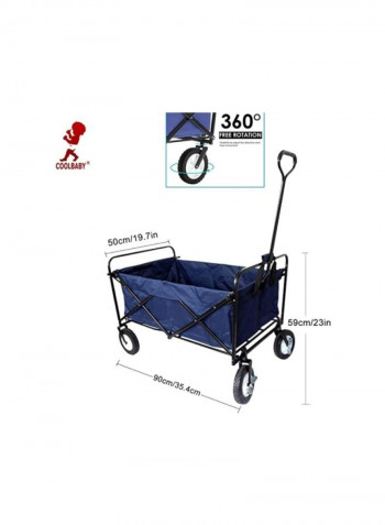 Foldable Outdoor Wagon Blue/Black 35.4x19.7x23.2inch