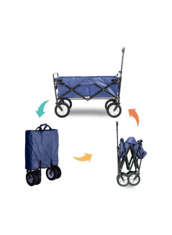 Foldable Outdoor Wagon Blue/Black 35.4x19.7x23.2inch